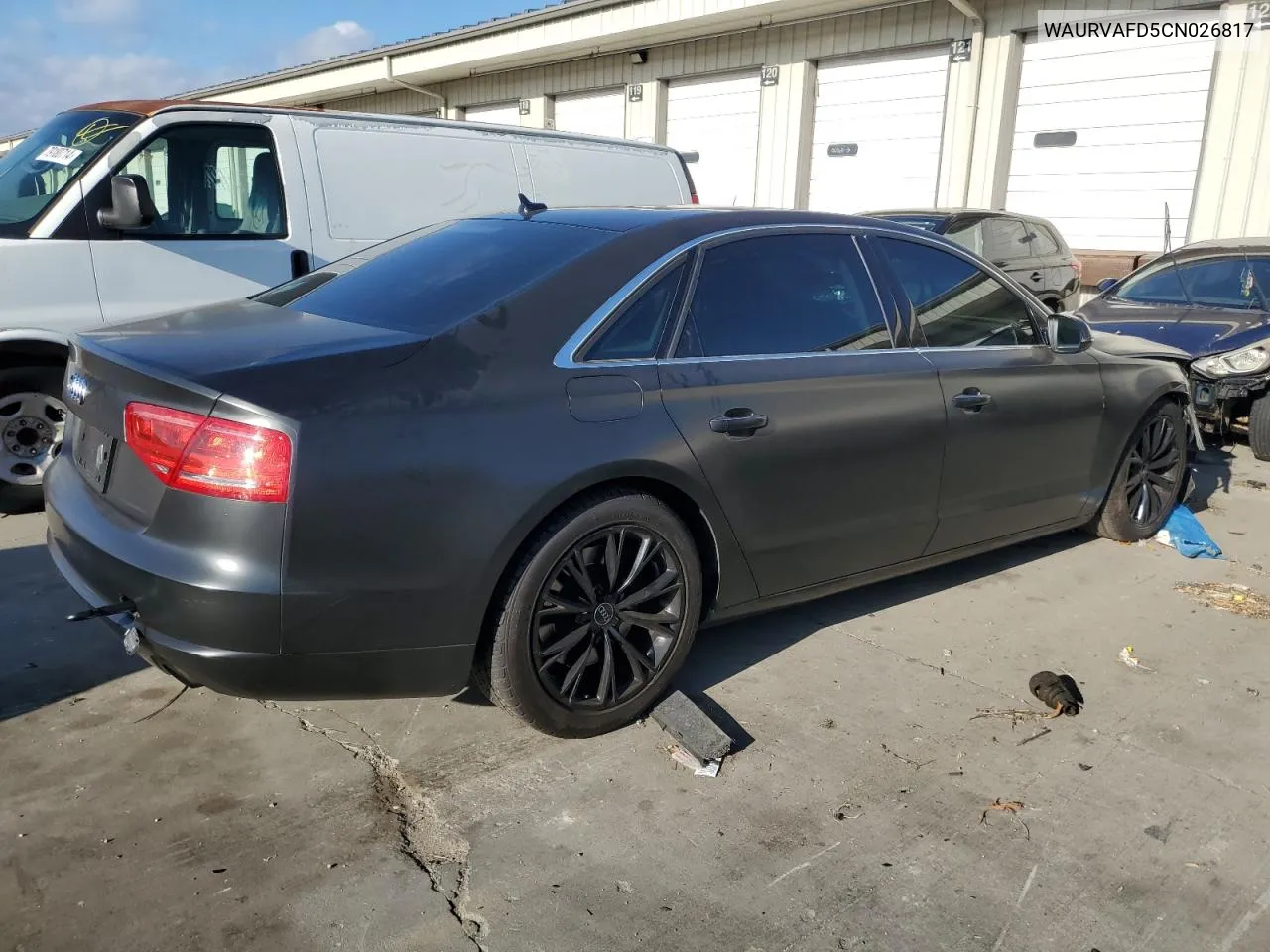 2012 Audi A8 L Quattro VIN: WAURVAFD5CN026817 Lot: 79310254