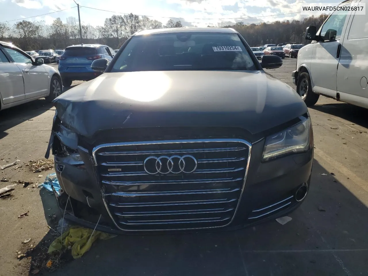 2012 Audi A8 L Quattro VIN: WAURVAFD5CN026817 Lot: 79310254