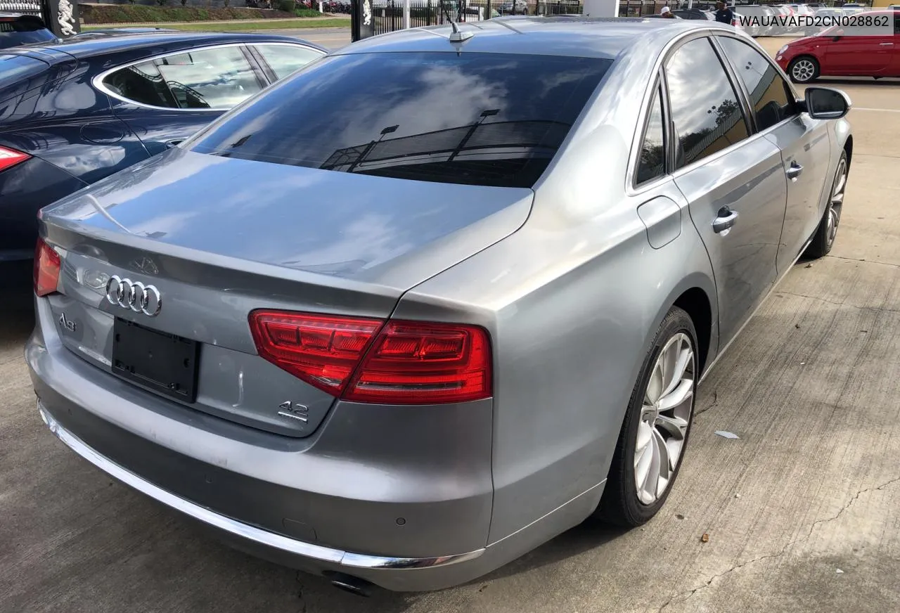 2012 Audi A8 Quattro VIN: WAUAVAFD2CN028862 Lot: 80295204