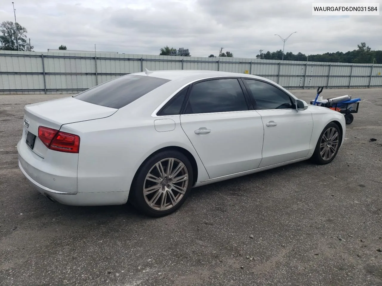 2013 Audi A8 L Quattro VIN: WAURGAFD6DN031584 Lot: 69380434