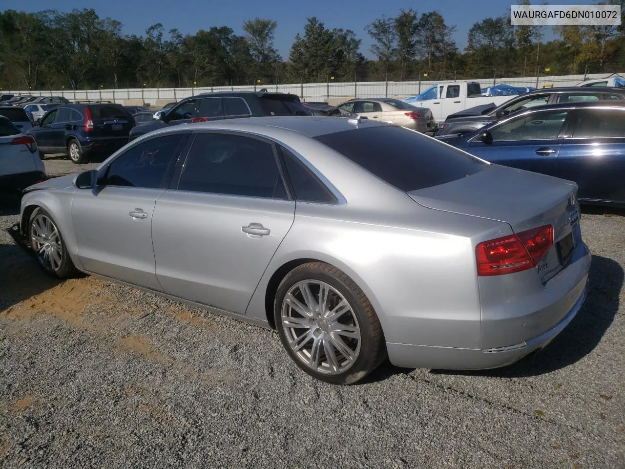 2013 Audi A8 L Quattro VIN: WAURGAFD6DN010072 Lot: 75122864