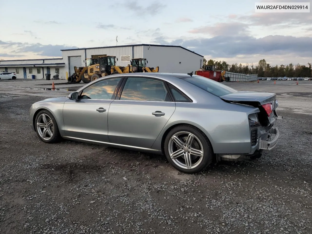 2013 Audi A8 L Quattro VIN: WAUR2AFD4DN029914 Lot: 78700844