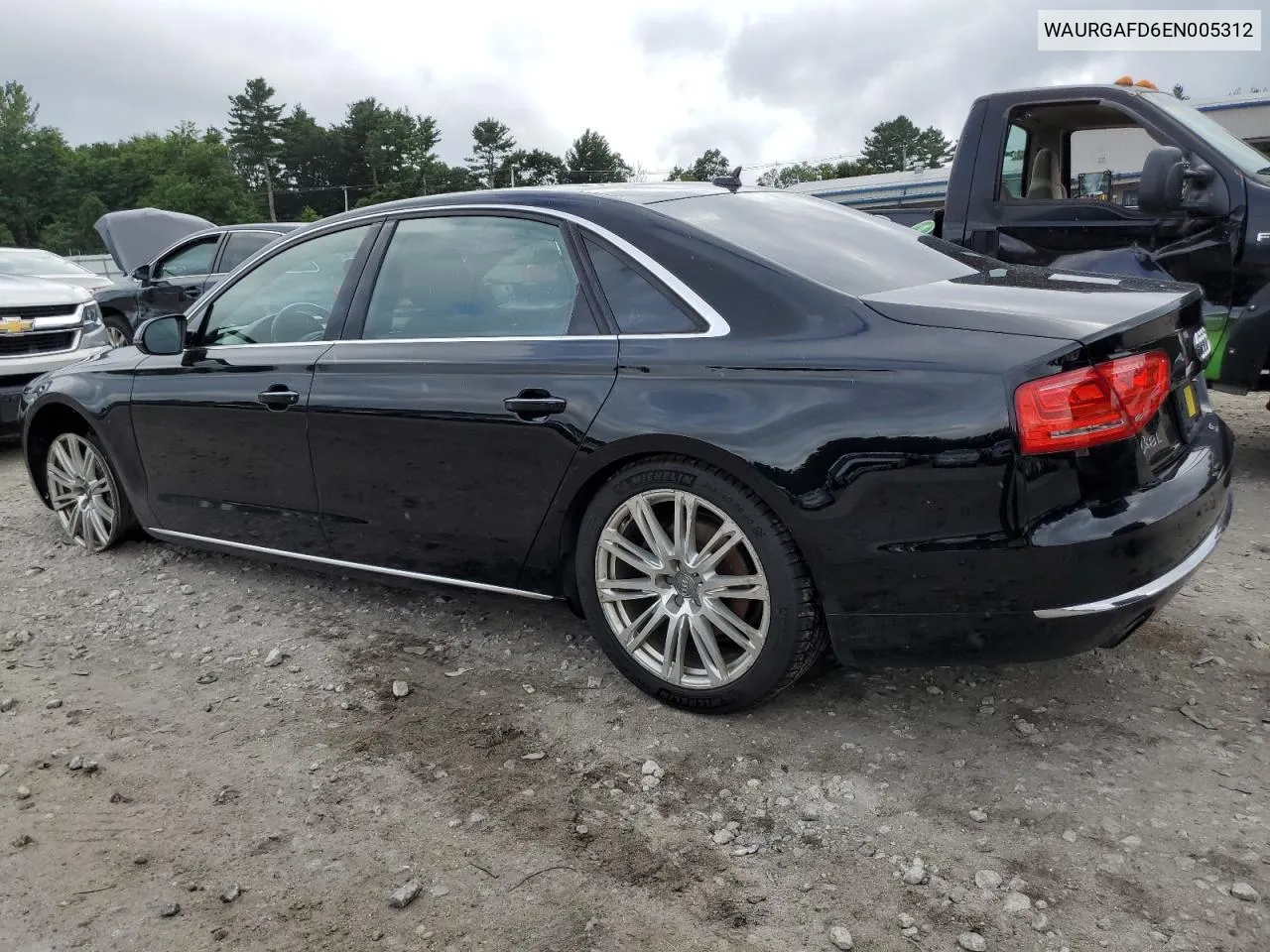 2014 Audi A8 L Quattro VIN: WAURGAFD6EN005312 Lot: 65827224