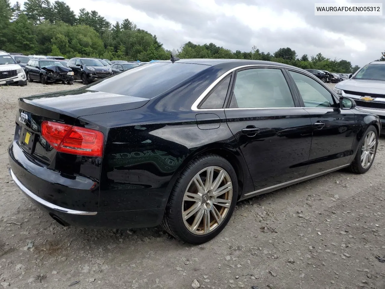 2014 Audi A8 L Quattro VIN: WAURGAFD6EN005312 Lot: 65827224