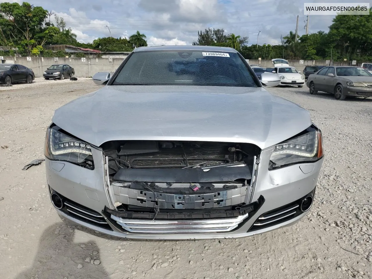 2014 Audi A8 L Quattro VIN: WAURGAFD5EN004085 Lot: 73989464