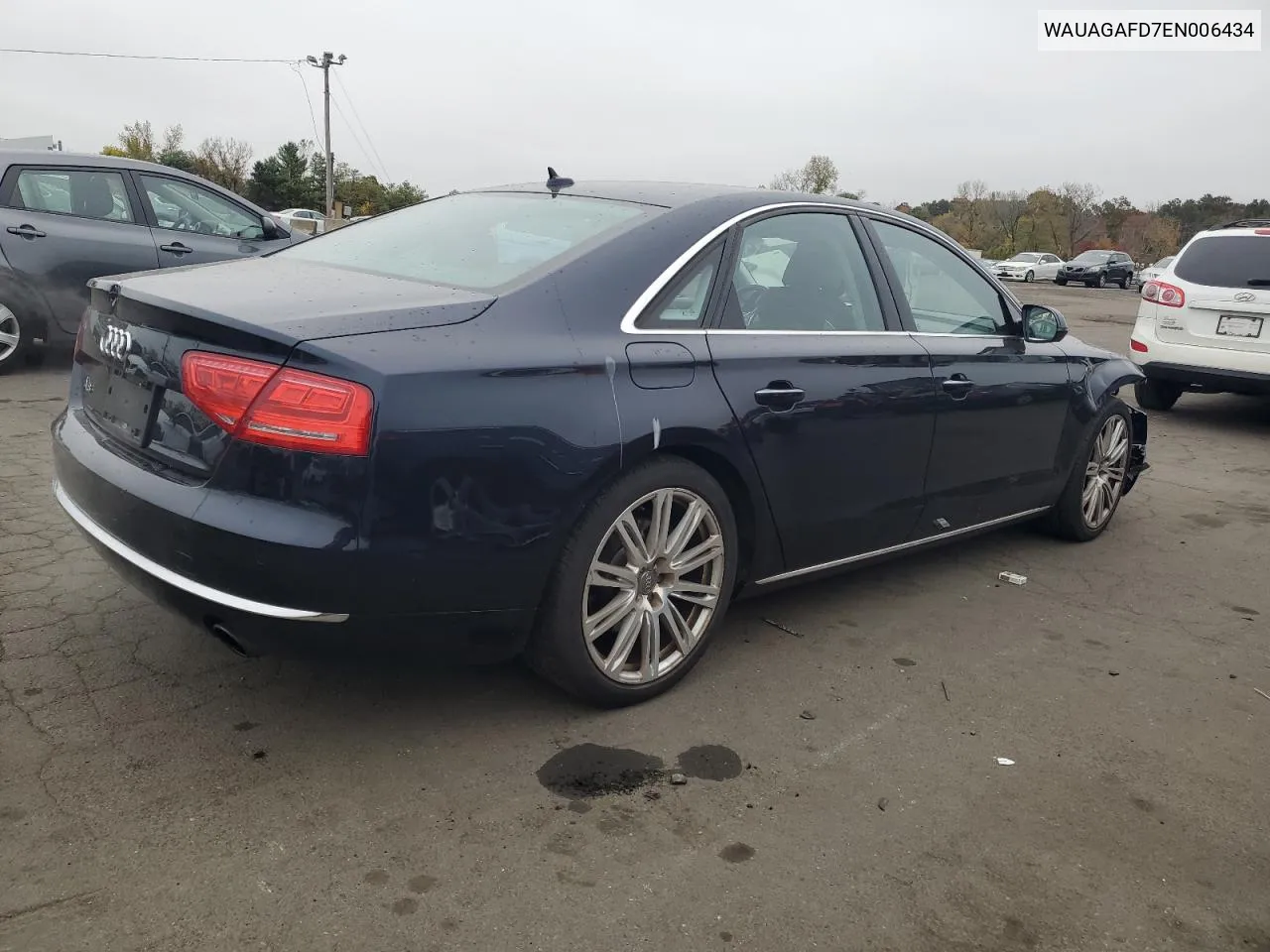 2014 Audi A8 Quattro VIN: WAUAGAFD7EN006434 Lot: 74843784