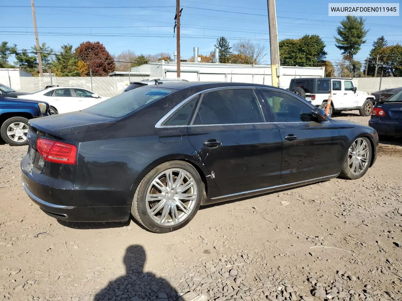 2014 Audi A8 L Quattro VIN: WAUR2AFD0EN011945 Lot: 77878854