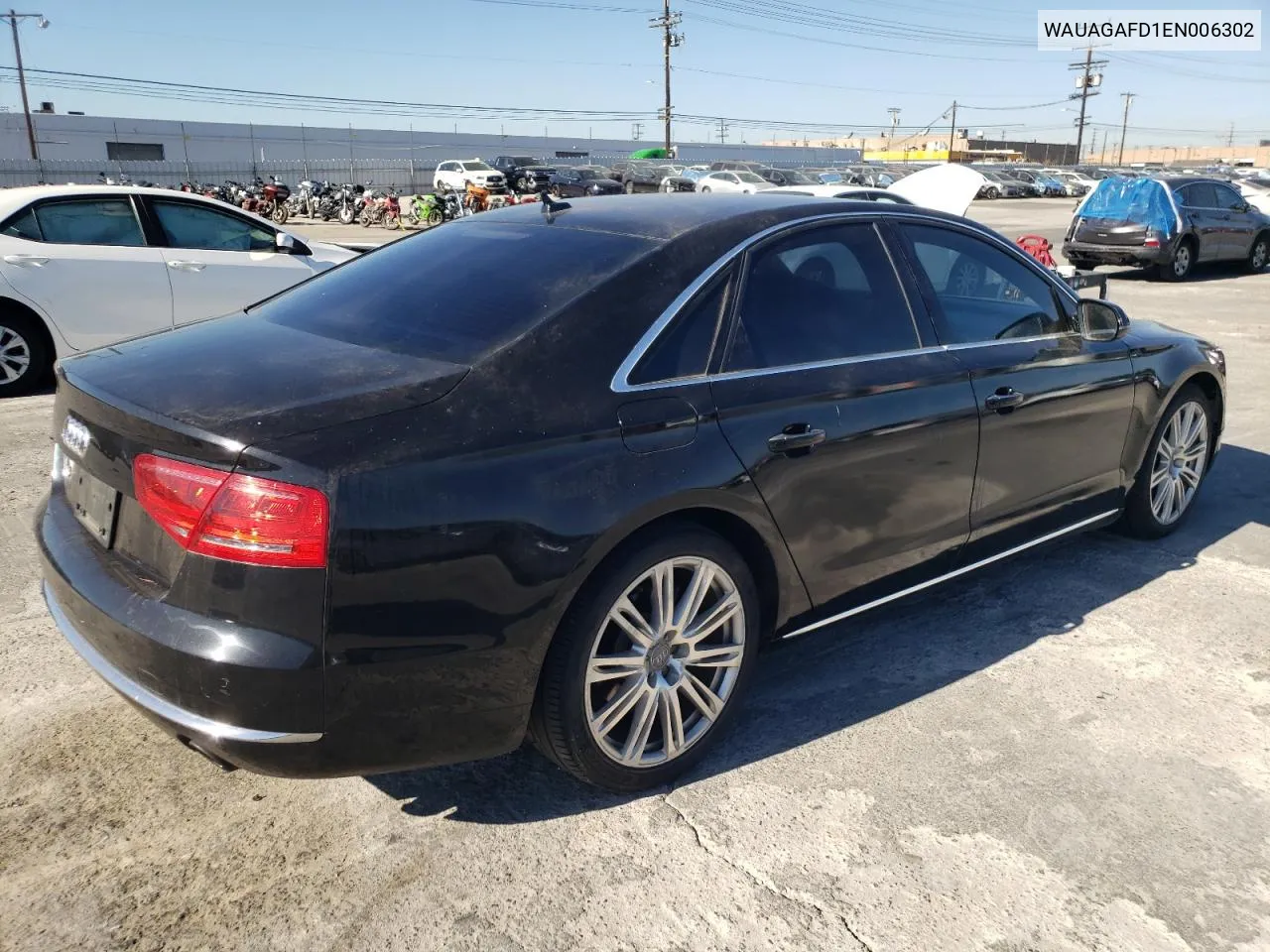 2014 Audi A8 Quattro VIN: WAUAGAFD1EN006302 Lot: 78898424