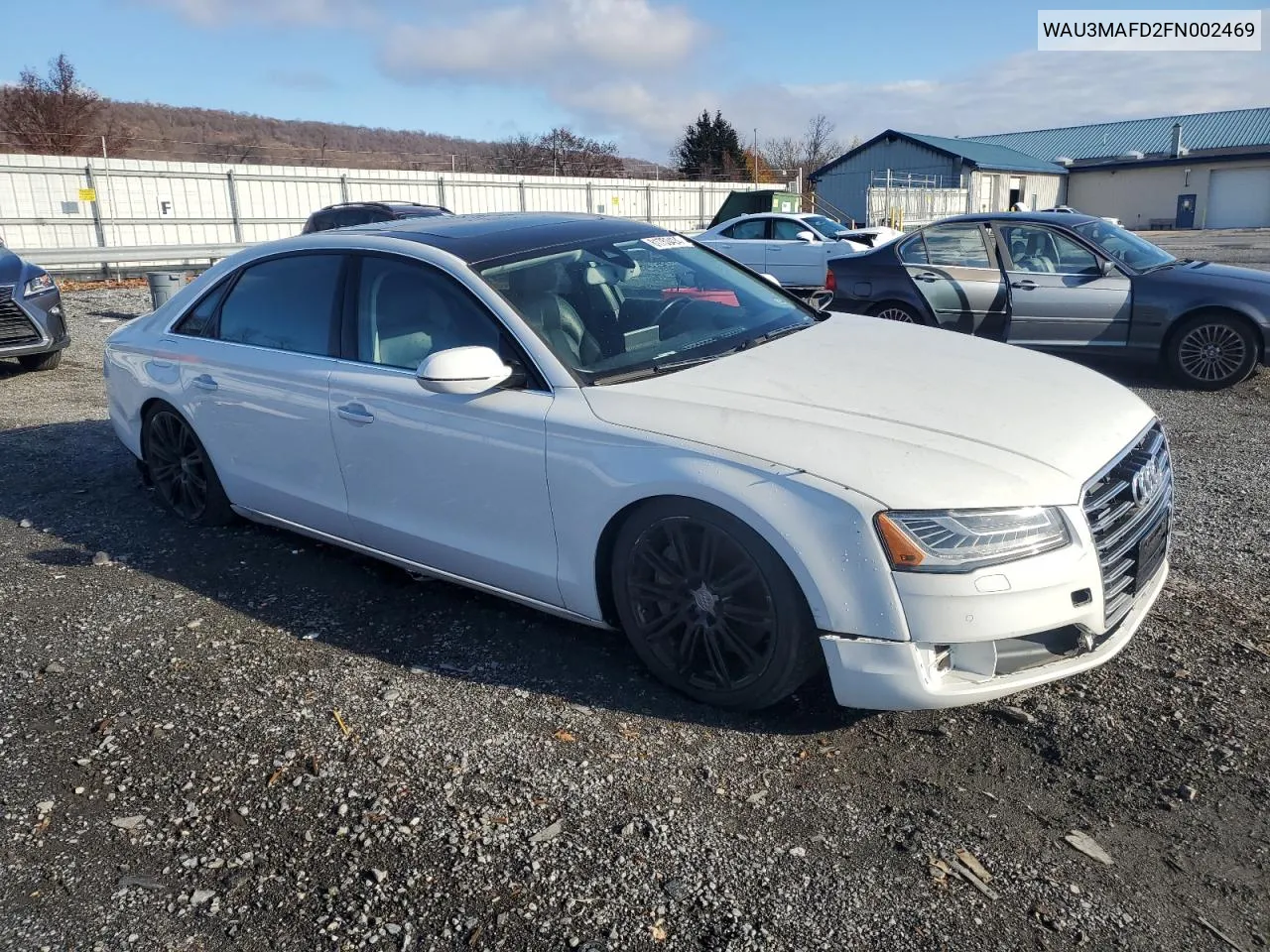 2015 Audi A8 L Tdi Quattro VIN: WAU3MAFD2FN002469 Lot: 81753424