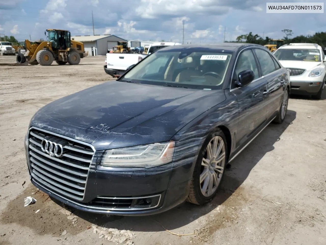 2016 Audi A8 L Quattro VIN: WAU34AFD7GN011573 Lot: 74449634