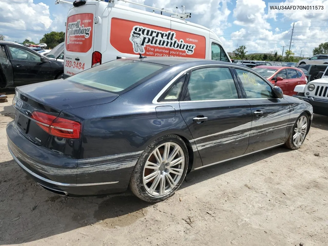 2016 Audi A8 L Quattro VIN: WAU34AFD7GN011573 Lot: 74449634