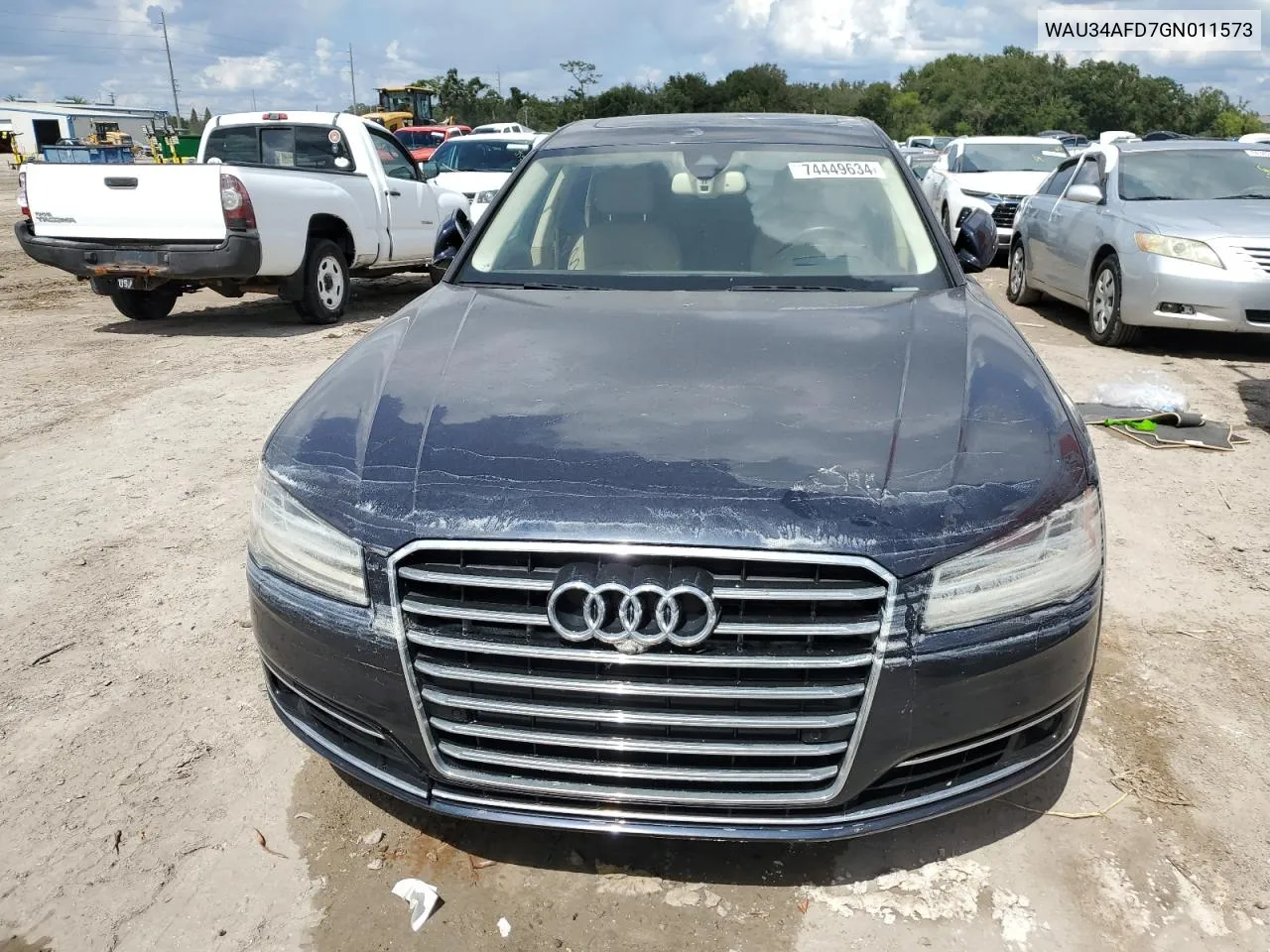 2016 Audi A8 L Quattro VIN: WAU34AFD7GN011573 Lot: 74449634