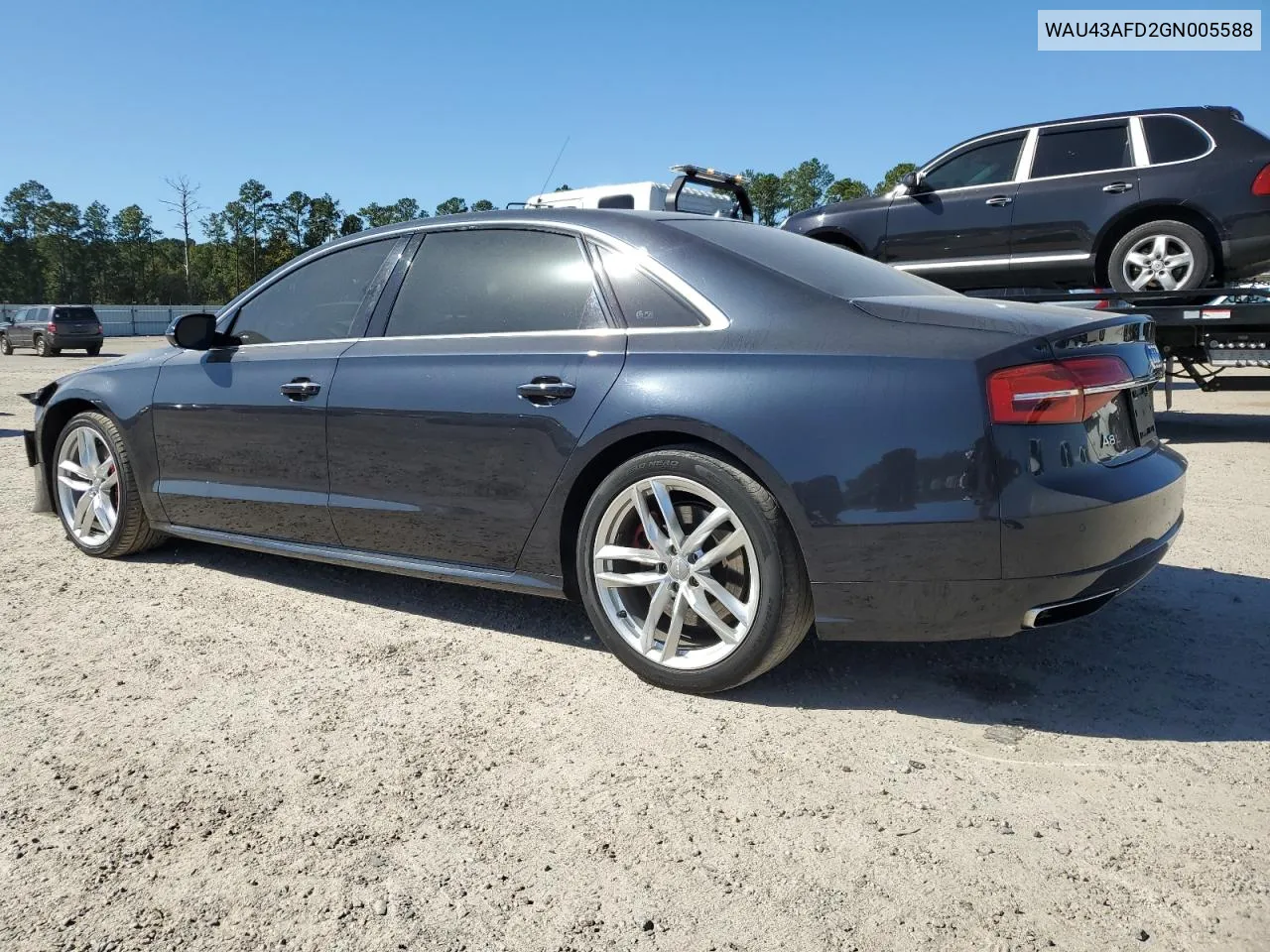 2016 Audi A8 L Quattro VIN: WAU43AFD2GN005588 Lot: 76934794