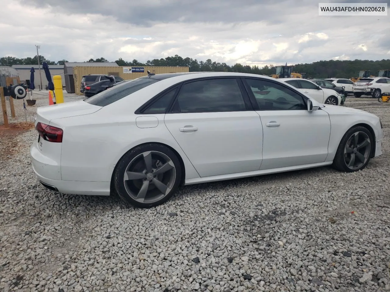 2017 Audi A8 L Quattro VIN: WAU43AFD6HN020628 Lot: 71820344