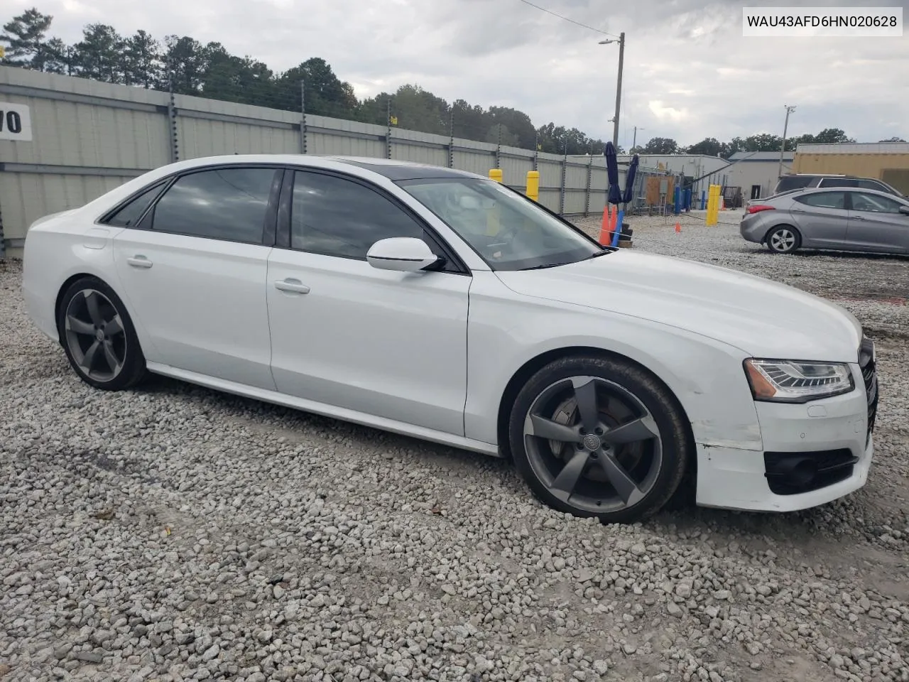 2017 Audi A8 L Quattro VIN: WAU43AFD6HN020628 Lot: 71820344