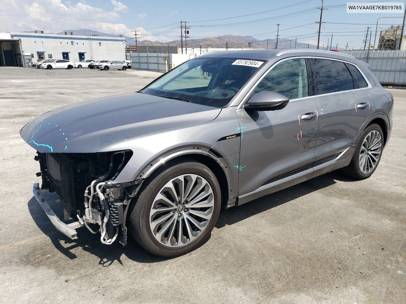 2019 Audi E-Tron Prestige VIN: WA1VAAGE7KB019785 Lot: 65792904