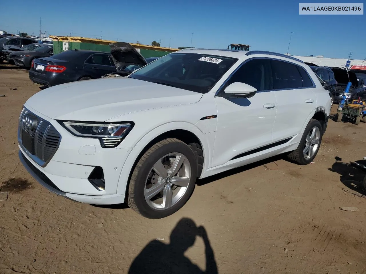 2019 Audi E-Tron Premium Plus VIN: WA1LAAGE0KB021496 Lot: 71306884