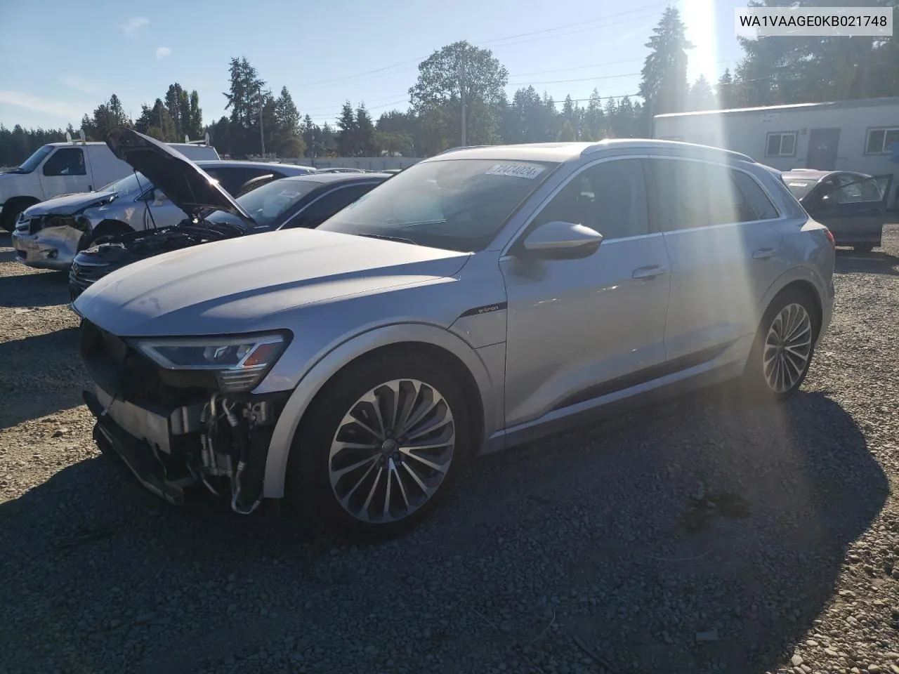 WA1VAAGE0KB021748 2019 Audi E-Tron Prestige