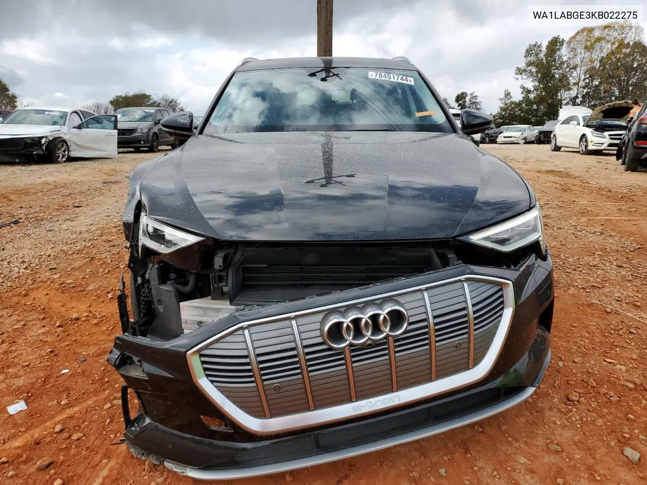 2019 Audi E-Tron Premium Plus VIN: WA1LABGE3KB022275 Lot: 78451744