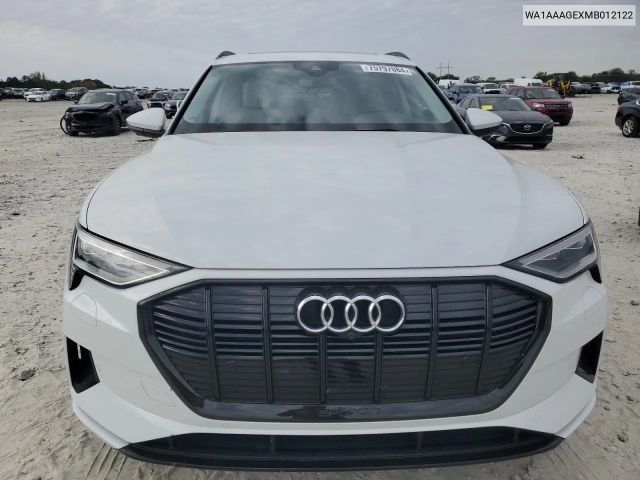 2021 Audi E-Tron Premium VIN: WA1AAAGEXMB012122 Lot: 75797084