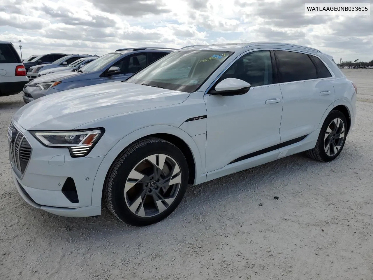 2022 Audi E-Tron Premium Plus VIN: WA1LAAGE0NB033605 Lot: 74809674