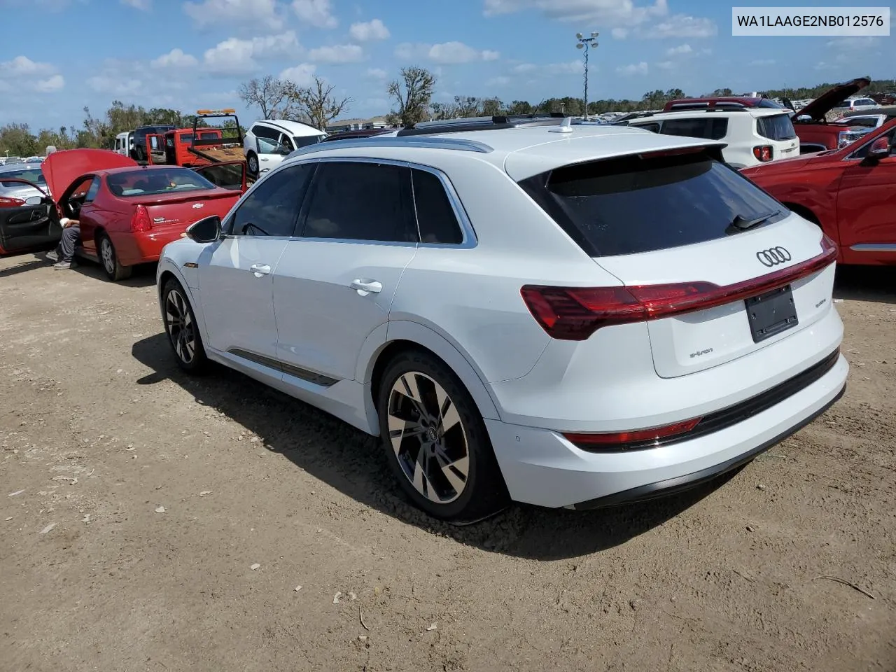 2022 Audi E-Tron Premium Plus VIN: WA1LAAGE2NB012576 Lot: 76158404