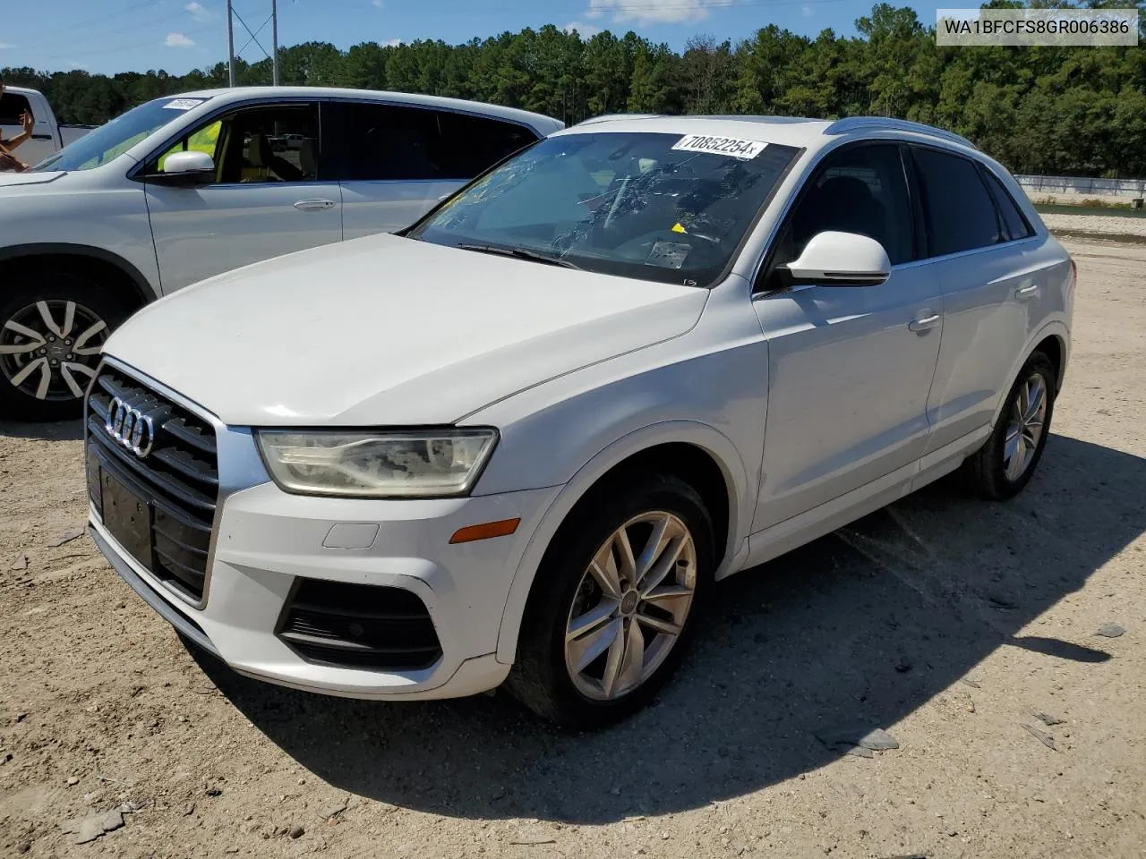 2016 Audi Q3 Premium Plus VIN: WA1BFCFS8GR006386 Lot: 70852254