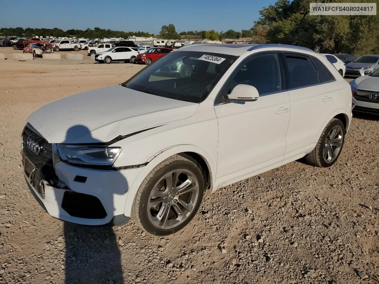 2016 Audi Q3 Premium Plus VIN: WA1EFCFS4GR024817 Lot: 74825364