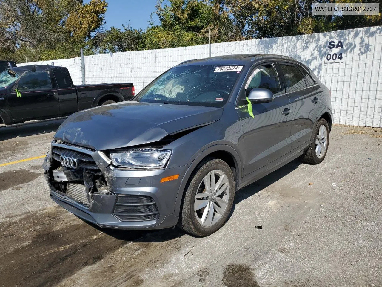 2016 Audi Q3 Premium Plus VIN: WA1EFCFS3GR012707 Lot: 75323274