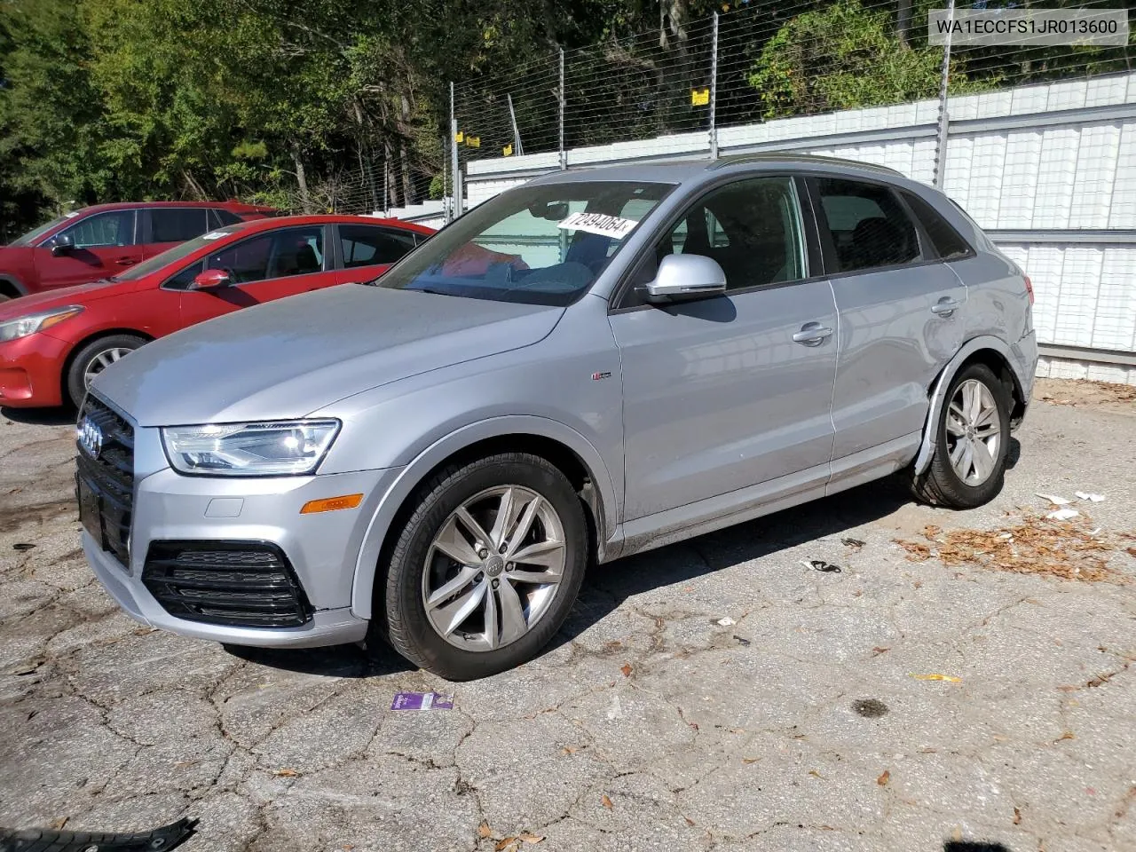 2018 Audi Q3 Premium VIN: WA1ECCFS1JR013600 Lot: 72494064