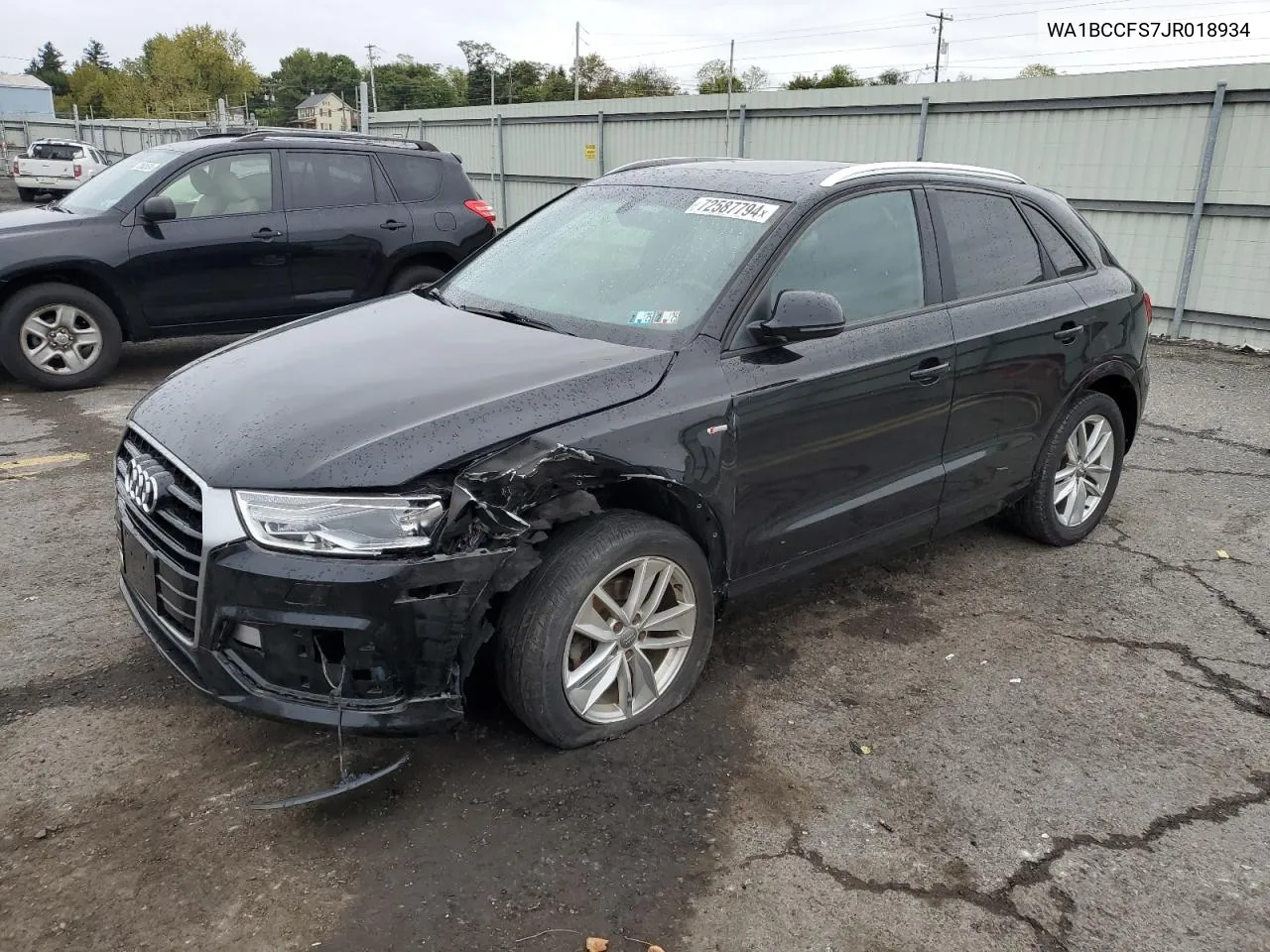 2018 Audi Q3 Premium VIN: WA1BCCFS7JR018934 Lot: 72587794