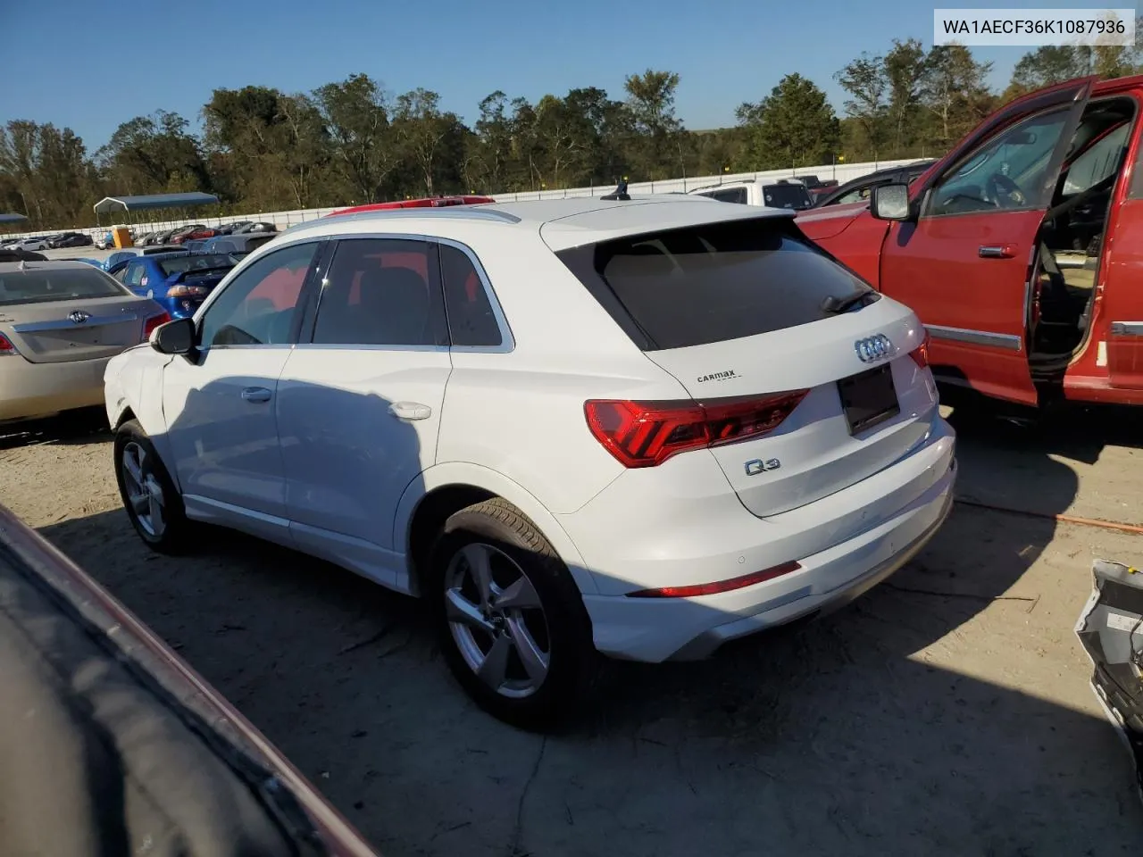 2019 Audi Q3 Premium VIN: WA1AECF36K1087936 Lot: 73757564