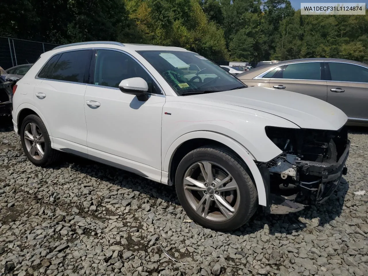 WA1DECF31L1124874 2020 Audi Q3 Premium S Line