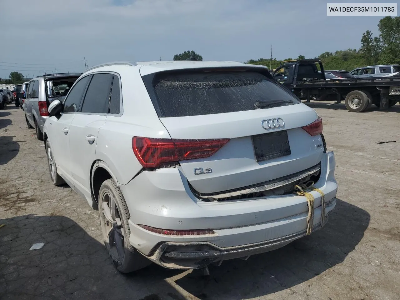 2021 Audi Q3 Premium S Line 45 VIN: WA1DECF35M1011785 Lot: 69025984