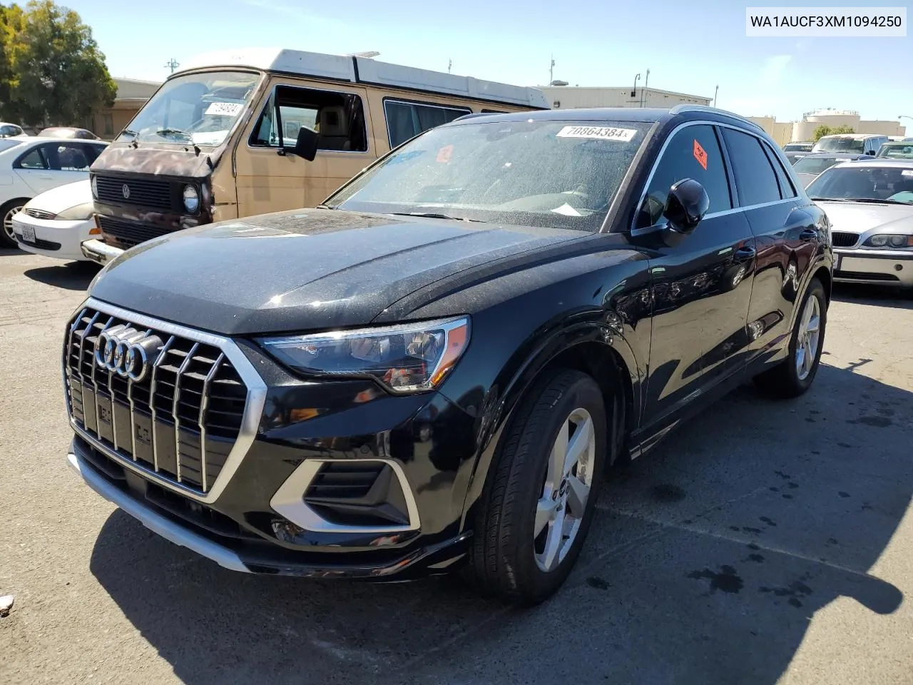 WA1AUCF3XM1094250 2021 Audi Q3 Premium 40