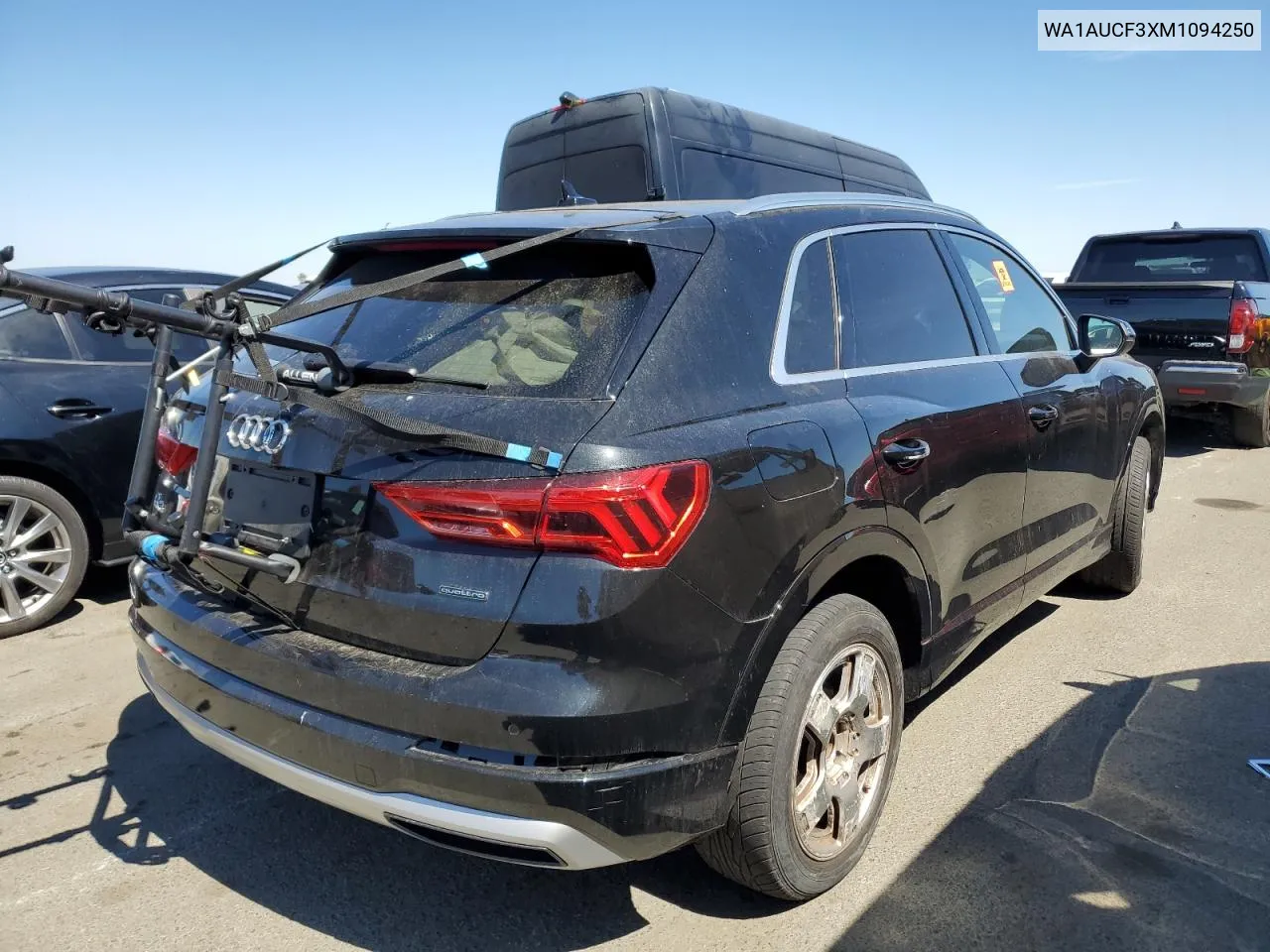 2021 Audi Q3 Premium 40 VIN: WA1AUCF3XM1094250 Lot: 70864384