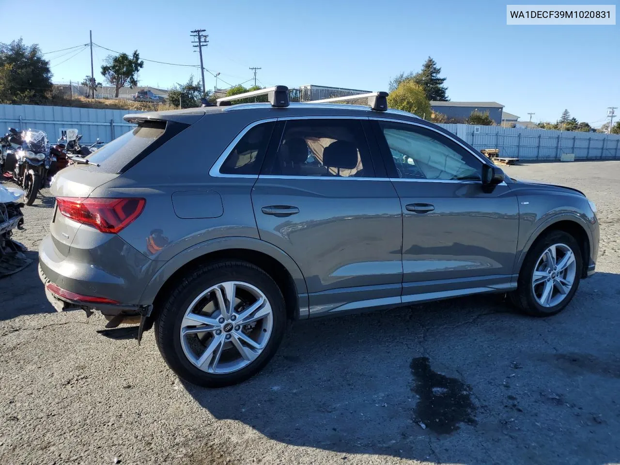 2021 Audi Q3 Premium S Line 45 VIN: WA1DECF39M1020831 Lot: 72857624