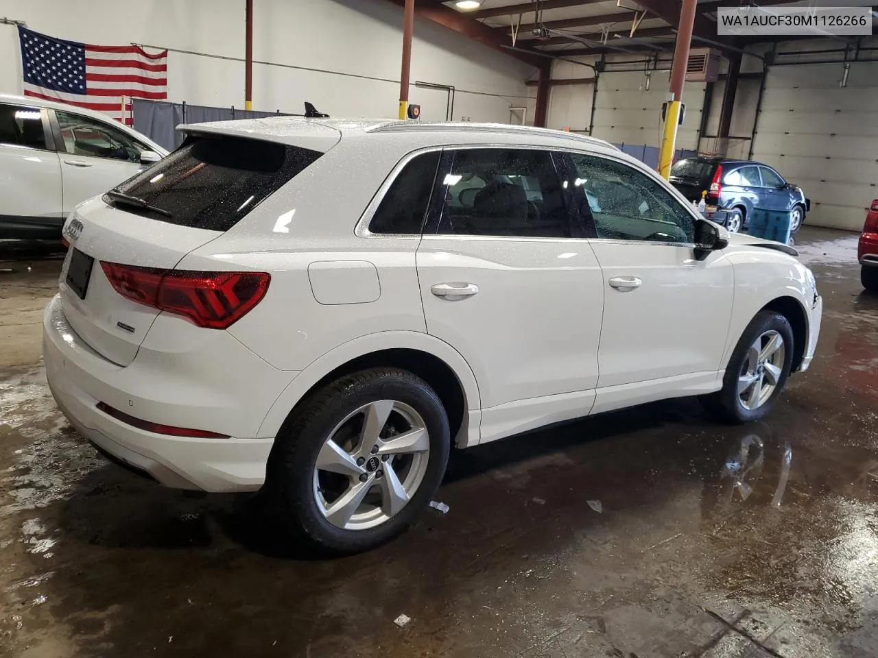 2021 Audi Q3 Premium 40 VIN: WA1AUCF30M1126266 Lot: 73235244