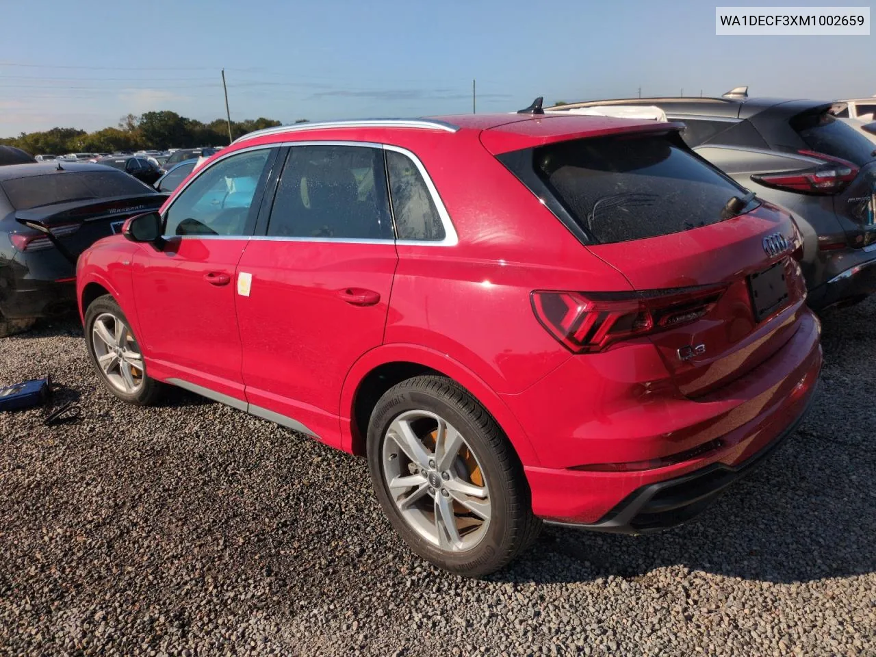 2021 Audi Q3 Premium S Line 45 VIN: WA1DECF3XM1002659 Lot: 74703914