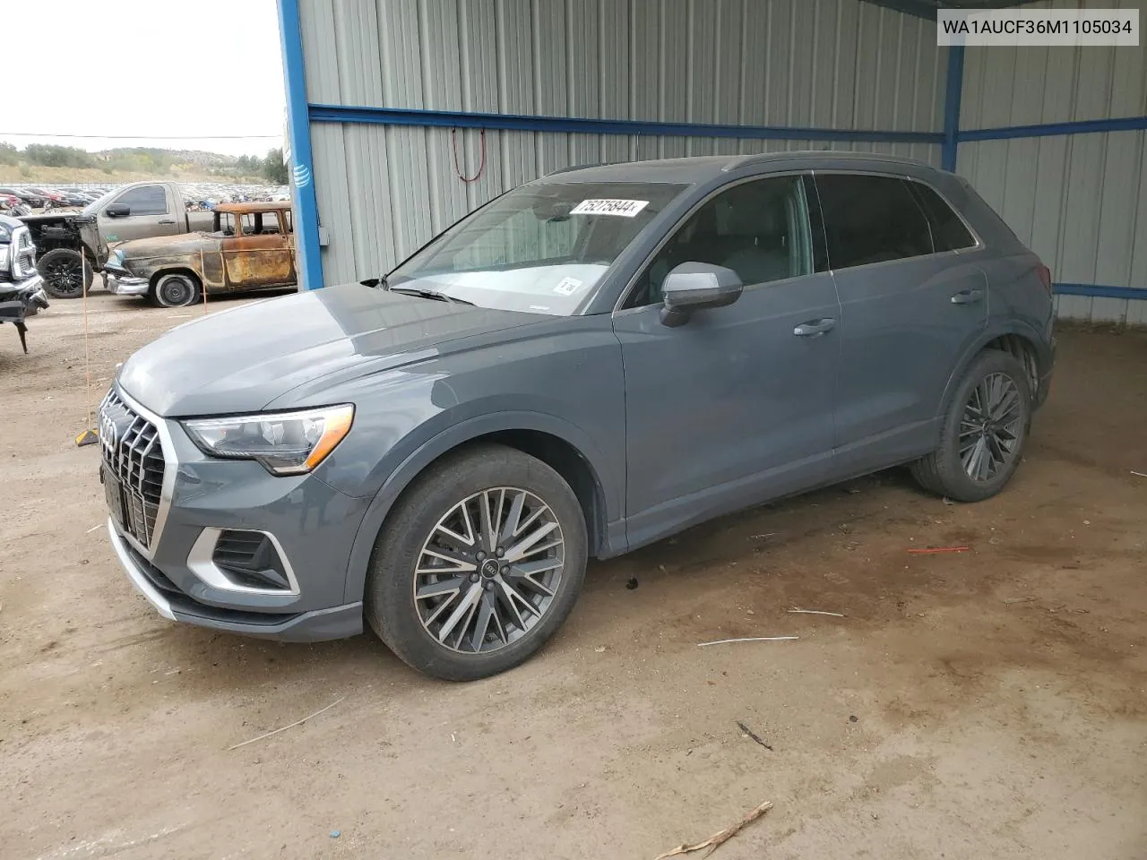 2021 Audi Q3 Premium 40 VIN: WA1AUCF36M1105034 Lot: 75275844