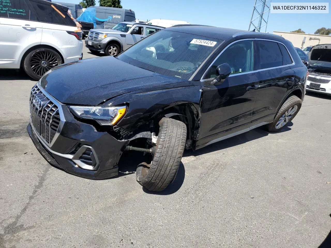 2022 Audi Q3 Premium S Line 45 VIN: WA1DECF32N1146322 Lot: 57524424