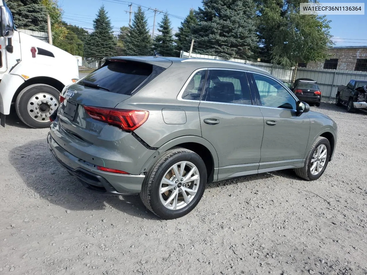 2022 Audi Q3 Premium Plus S Line 45 VIN: WA1EECF36N1136364 Lot: 74614734