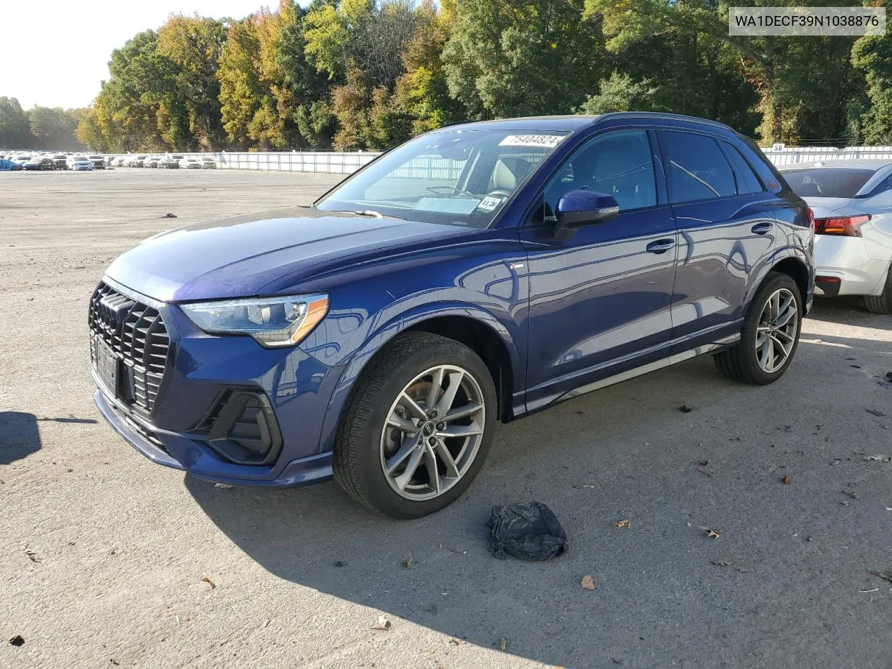 2022 Audi Q3 Premium S Line 45 VIN: WA1DECF39N1038876 Lot: 75404824