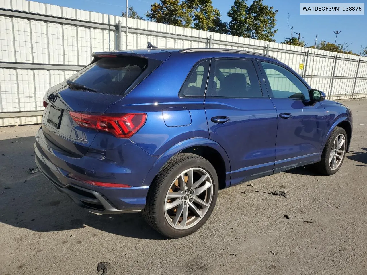 2022 Audi Q3 Premium S Line 45 VIN: WA1DECF39N1038876 Lot: 75404824