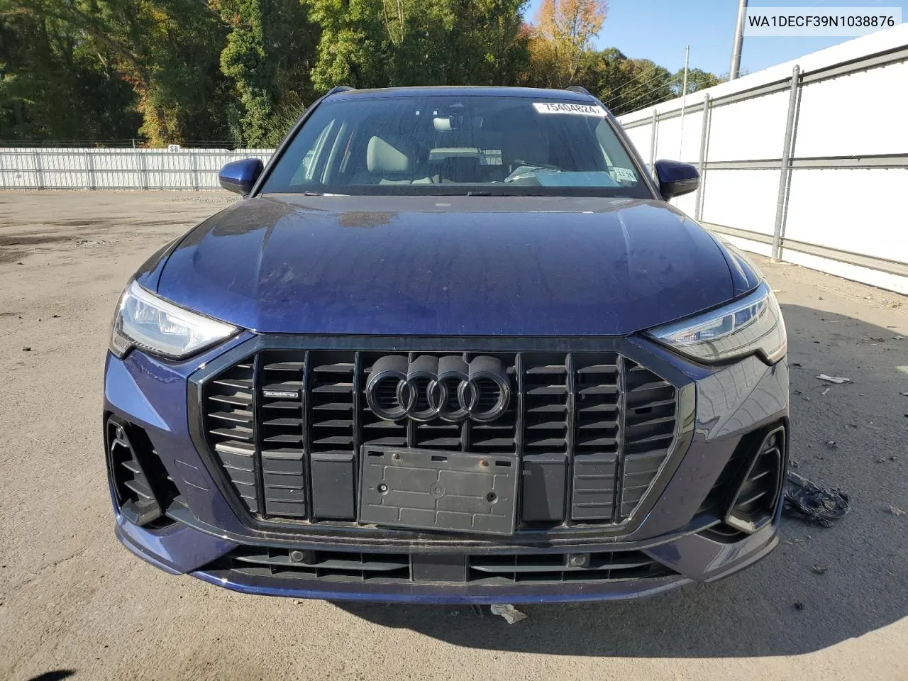 2022 Audi Q3 Premium S Line 45 VIN: WA1DECF39N1038876 Lot: 75404824