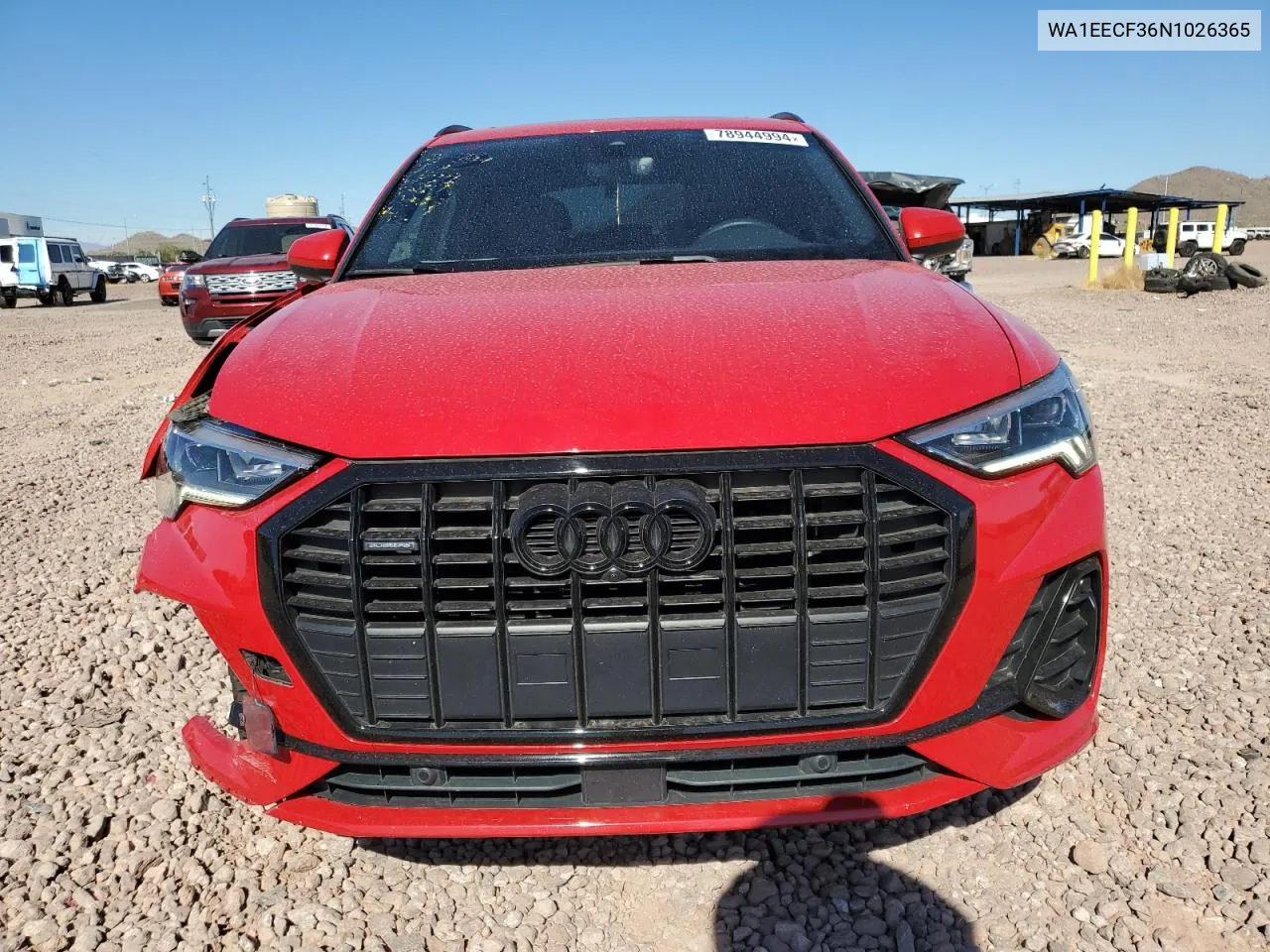 2022 Audi Q3 Premium Plus S Line 45 VIN: WA1EECF36N1026365 Lot: 78944994