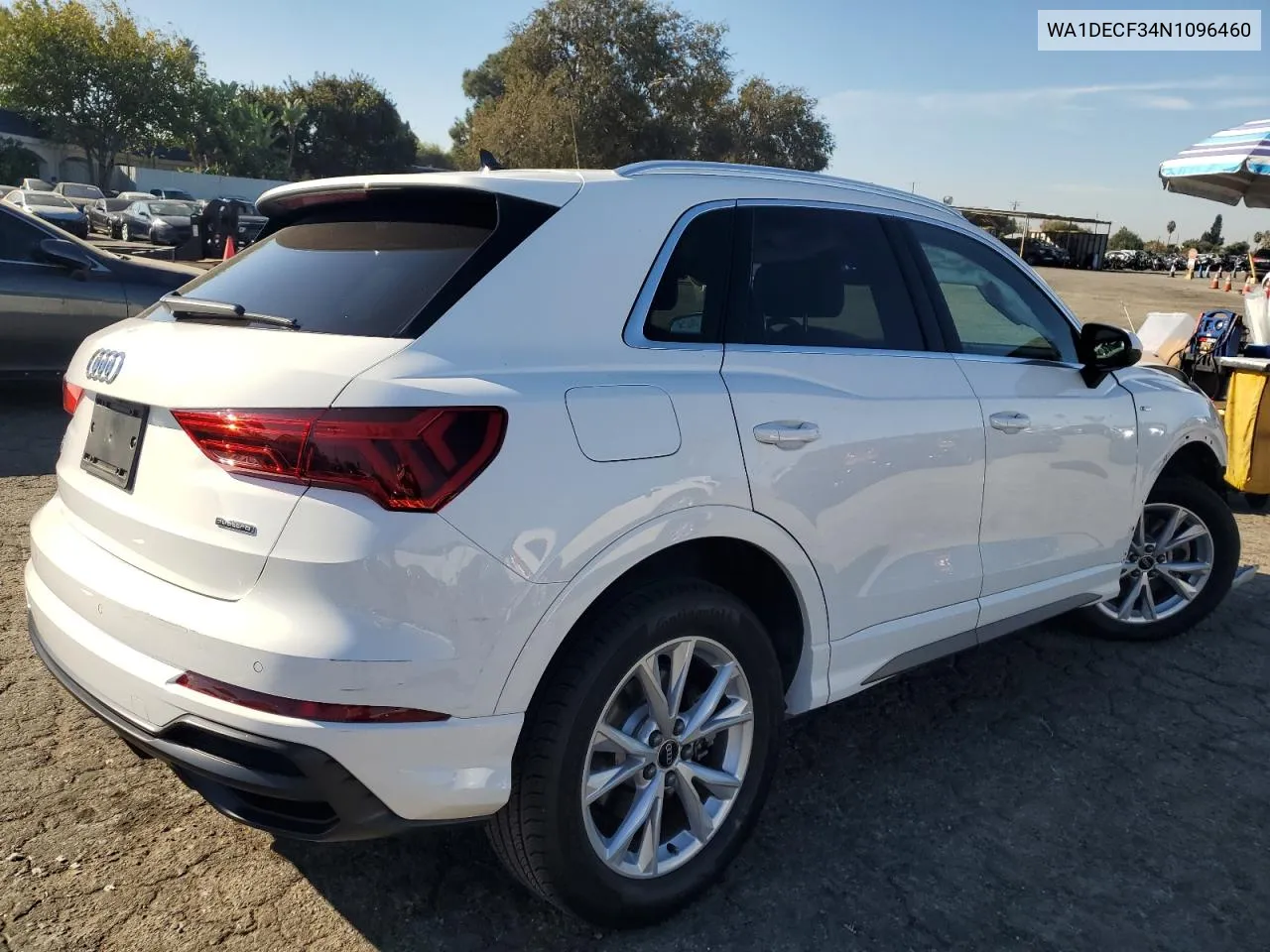 2022 Audi Q3 Premium S Line 45 VIN: WA1DECF34N1096460 Lot: 80104254