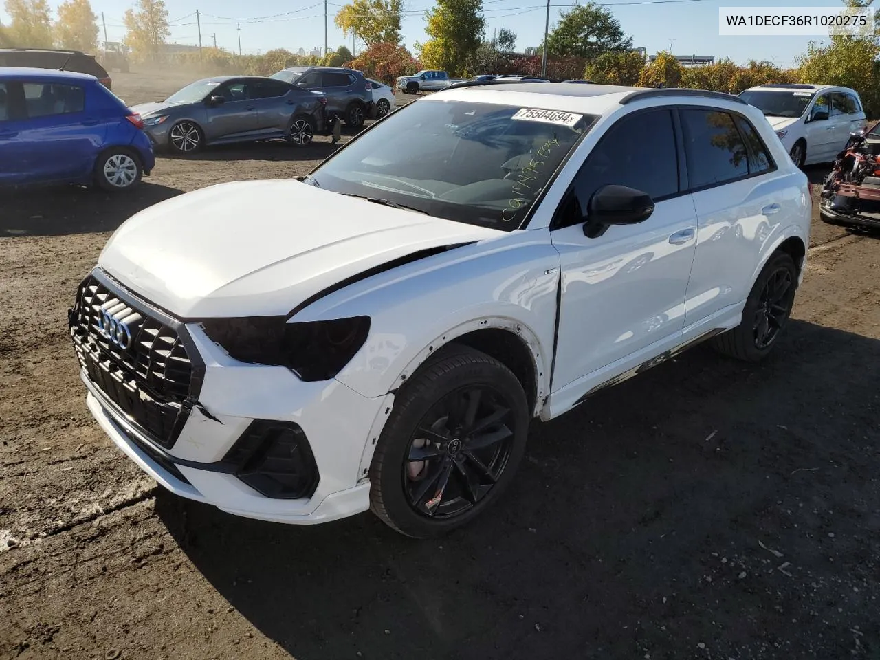 2024 Audi Q3 Premium S Line 45 VIN: WA1DECF36R1020275 Lot: 75504694