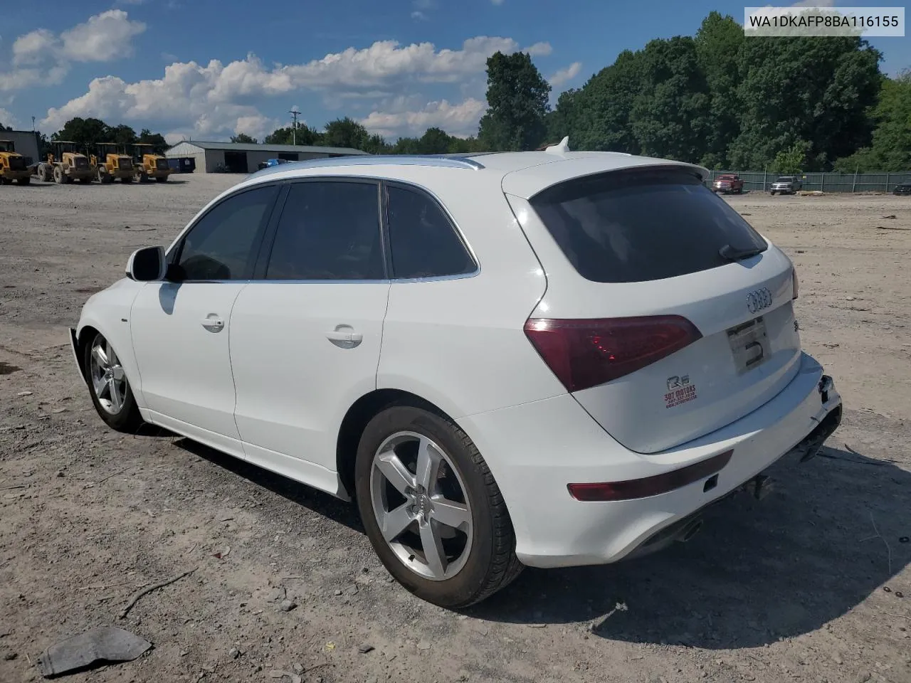 2011 Audi Q5 Premium Plus VIN: WA1DKAFP8BA116155 Lot: 62236794