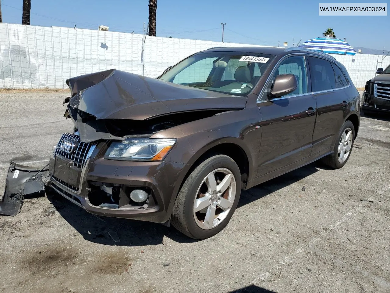 2011 Audi Q5 Prestige VIN: WA1WKAFPXBA003624 Lot: 70841564